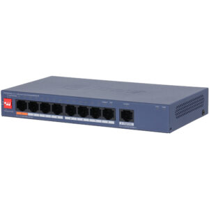 PoE-Switch, 9 Ports, 8 Ports PoE, 250 m, cloud managed, Desktop, Wand