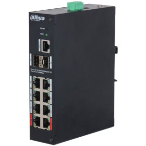 PoE-Switch, 10 Ports, 8 Ports PoE, 250 m, managePoE-Switch, 10 Ports, 8 Ports PoE, 2 Ports SFP, 250 m, managed, Desktop, DIN-Schiened