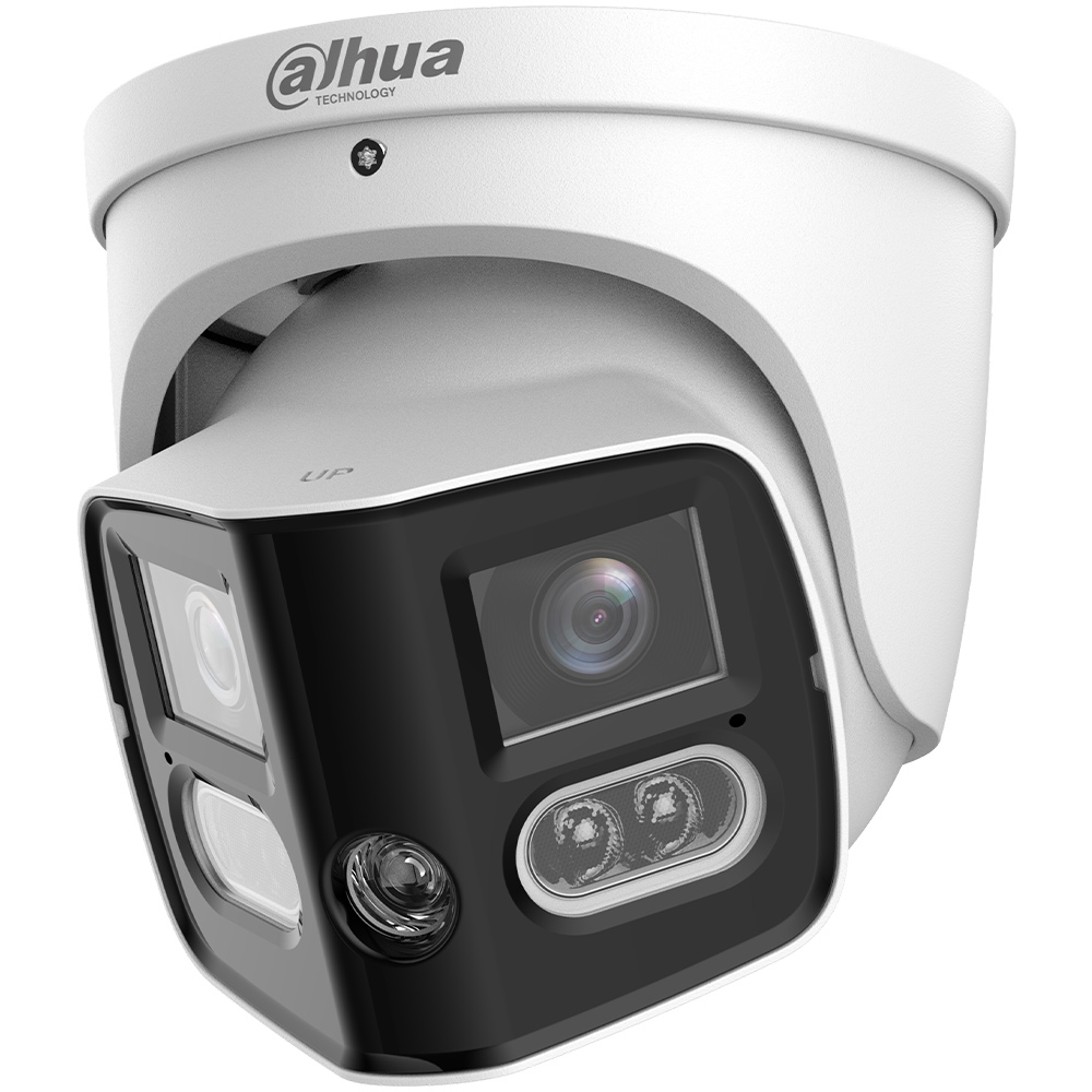 IP-Dual-Lens-Eyeball-Kamera, 2 x 4 MP, TiOC, Splicing, 2,8 mm, IR 30 m, IP67, weiß