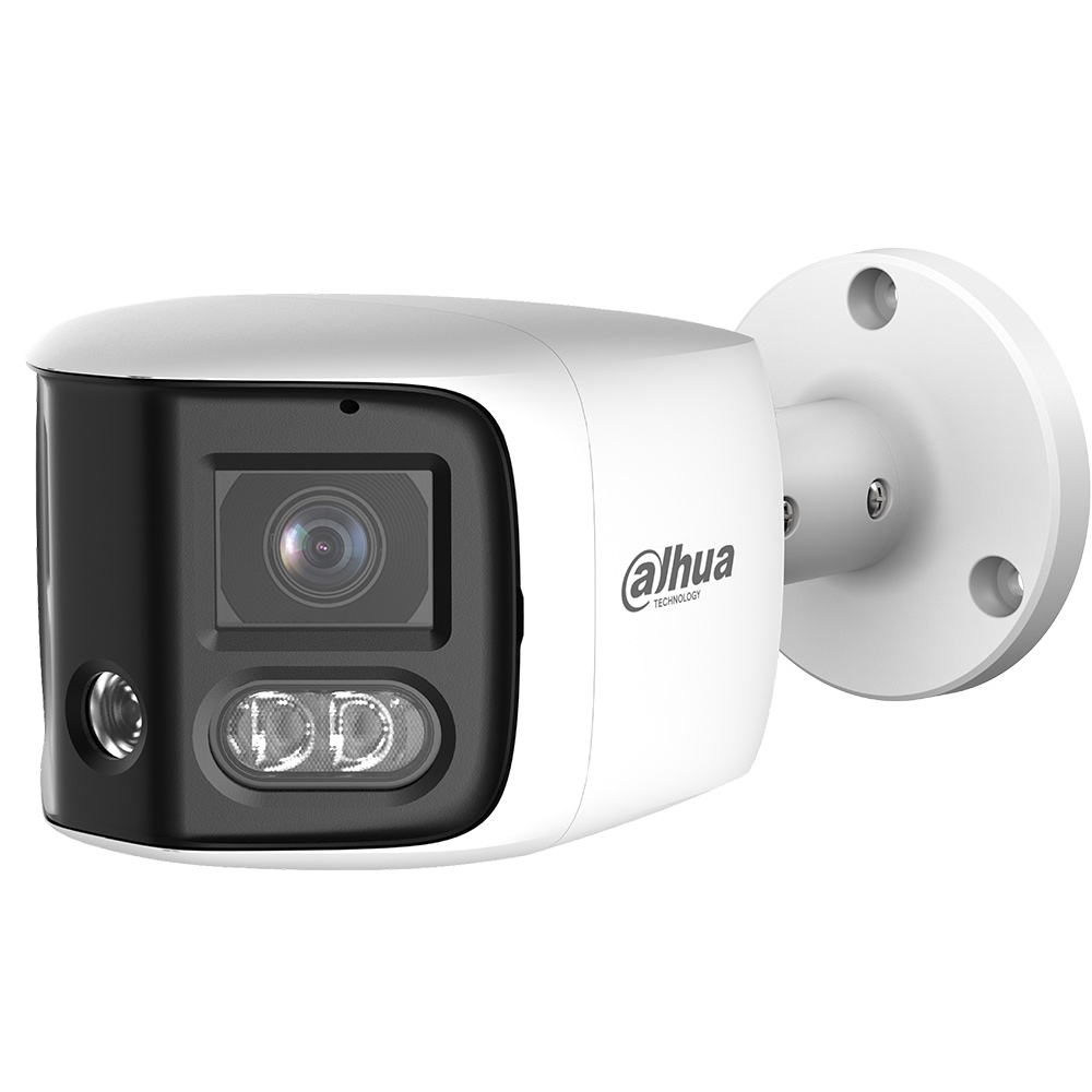 IP-Dual-Lens-Bullet-Kamera, 2 x 6 MP, TiOC, Splicing, 2,8 mm, IR 30 m, IP67, weiß