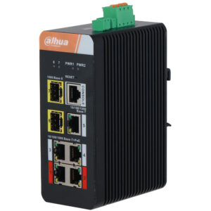 PoE-Switch, 7 Ports, 4 Ports PoE, 2 Ports SFP, 250 m, managed, Desktop, DIN-Schiene