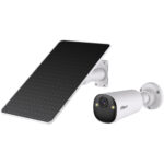 IP-WLAN-Bullet-Kamera, 4 MP, 2,1 mm, IR 15 m, mit Solarpanel, inkl. Akku 6,5 Ah, IP66, weiß