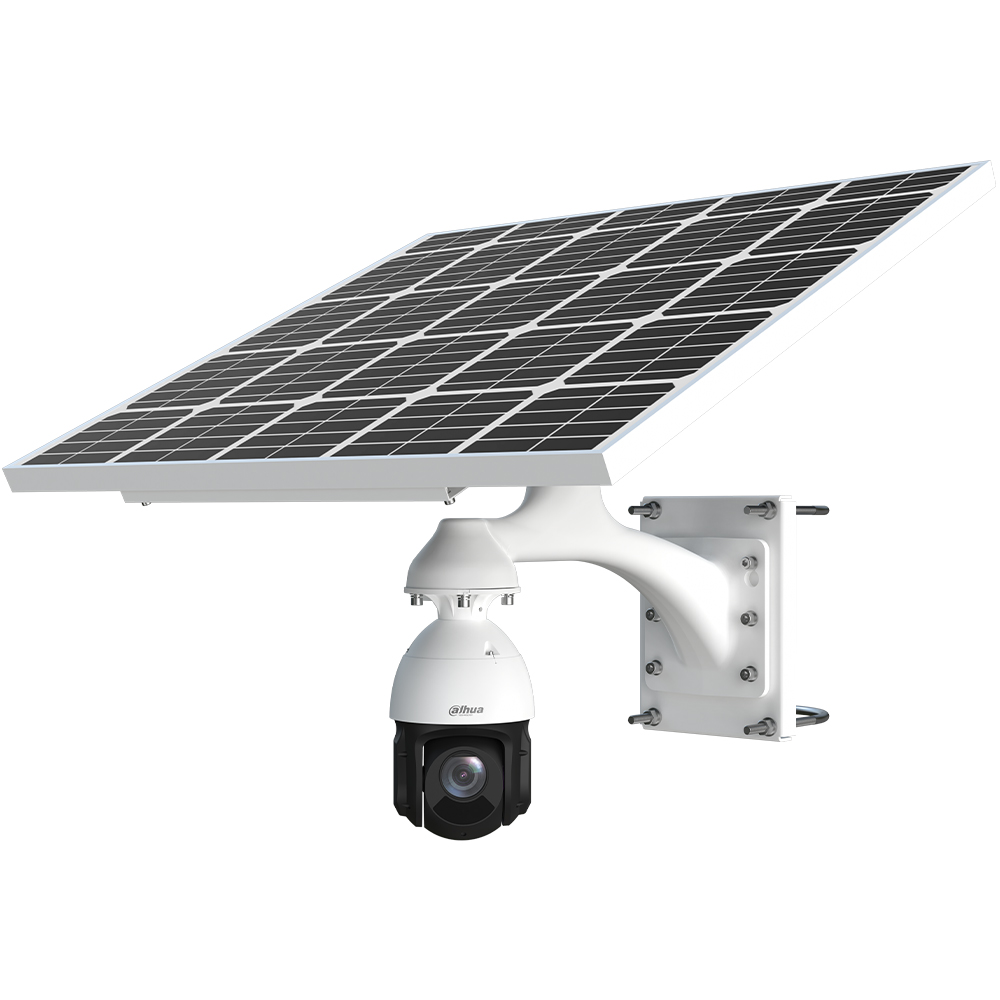 4G IP-PTZ-Dome-Kamera, 4 MP, 5 - 125 mm, IR 100 m, mit Solarpanel, IP66, weiß