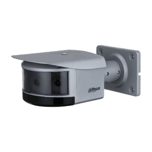 IP-Multi-Lens-Kamera 4x4 MP Panorama, 2,8 mm fix, IR 30 m, IP67, IK10, silbergrau