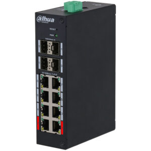 PoE-Switch, 12 Ports, 8 Ports PoE, 250m, managed, Desktop, DIN-Schiene