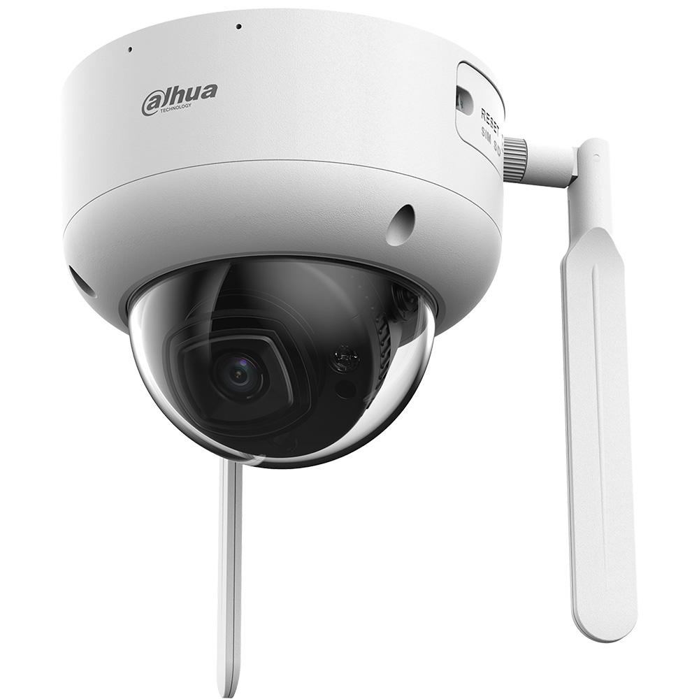4G IP-Dome-Kamera, 4 MP, 2,8 mm, IR 50 m, IP67, IK10, weiß
