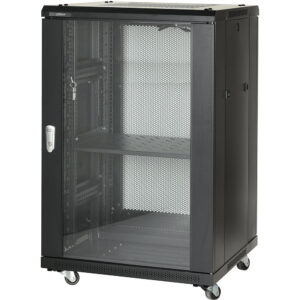 19" Netzwerkschrankgehäuse, 18U, schwarz