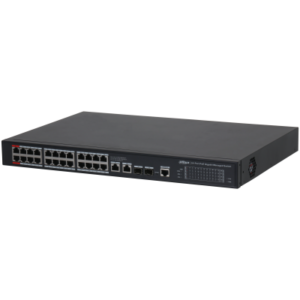 PoE-Switch, 28 Ports, 24 Ports PoE, 2 Ports SFP, 250 m, managed